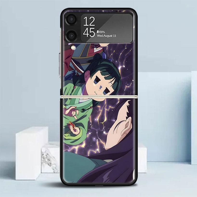 A-Apothecary D-Diaries Anime Black Cover for Samsung Galaxy Z Flip 7 6 5 4 3 5G Phone Case Flip7 Flip6 Flip5 Flip4 Flip3 Pattern