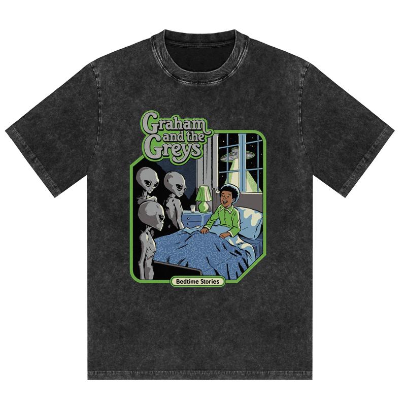 Horror Comic Series Let's Plant A Magical Garden Print T Shirts Vintage Washed Cotton Tees Gift Halloween Clothes