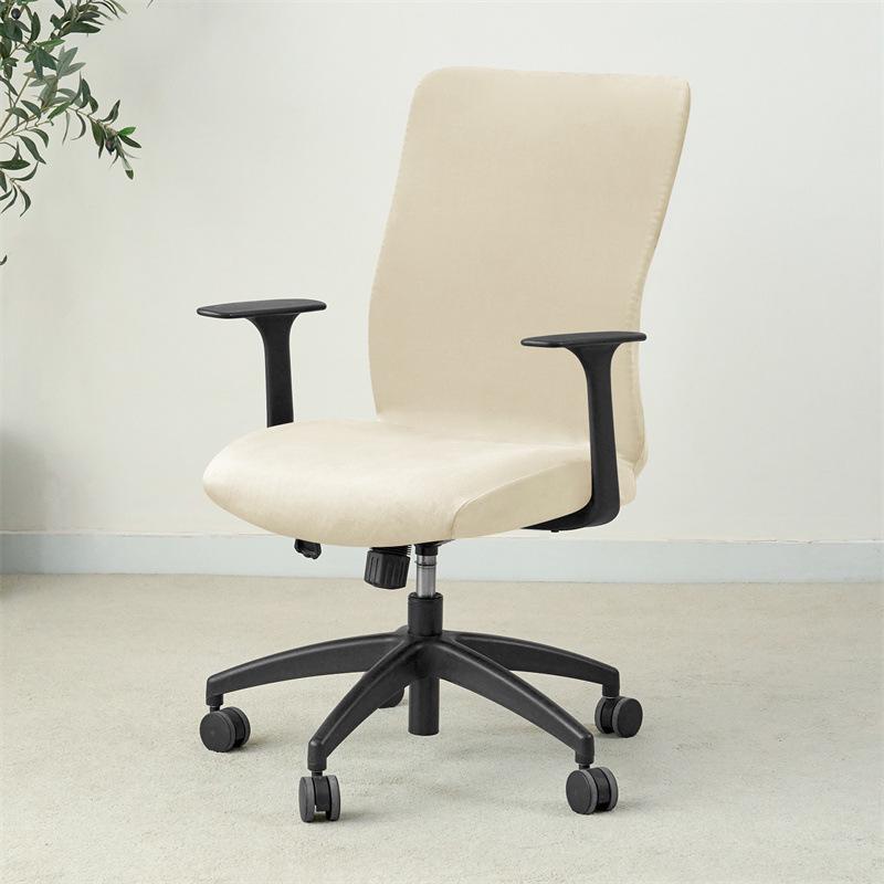 Silver Fox Velvet Office Chair Cover – Armrest-Free, Full Wrap, Thickened and Dirt-Resistant.