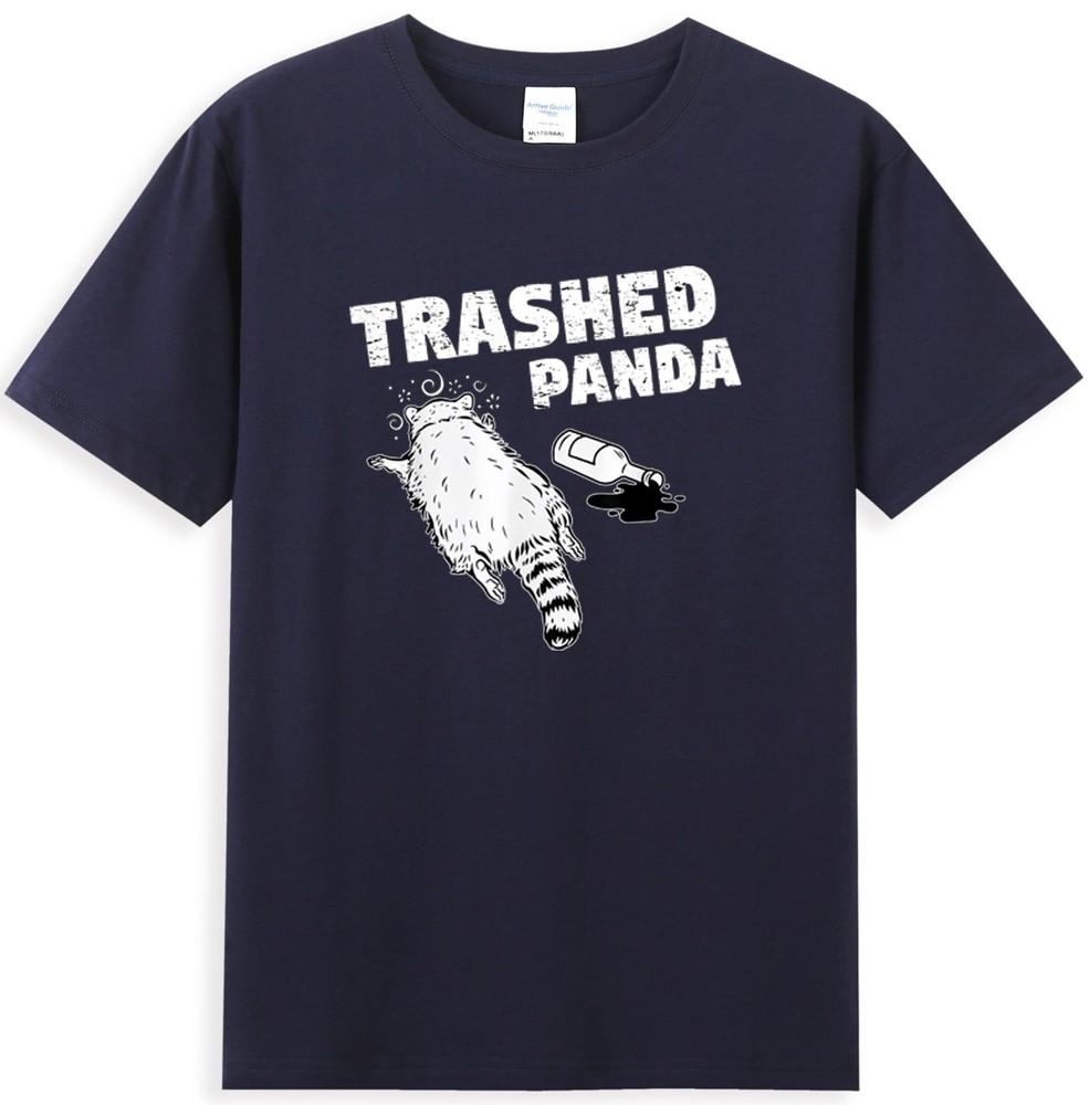 Trashed Panda Funny Drunk Lets Get Trashed Raccoon Meme Unisexs Tshirt S