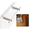 Compact Radiator Towel Hanger 30cm White Steel Bathroom Organizer Space Saving Easy Mount No Drilling Required Heat Resistant for 0.3-2m Heaters