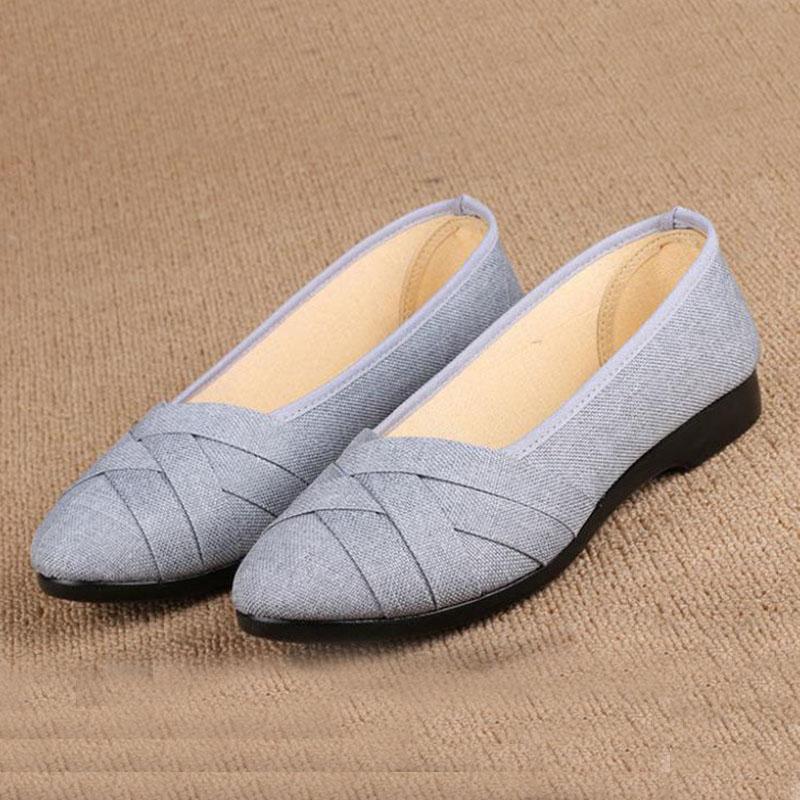 Old Beijing Cloth Shoes Women's Single Shoes Black Casual Shoes Non-slip Breathable Work Shoes Flat Shoes