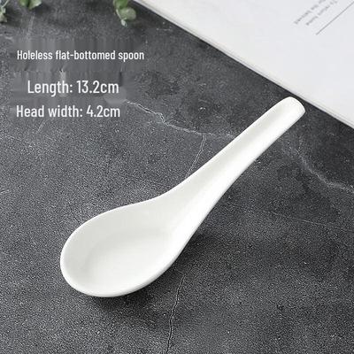 Ruhan Pure White Non-Porous Ceramic Soup Spoon
