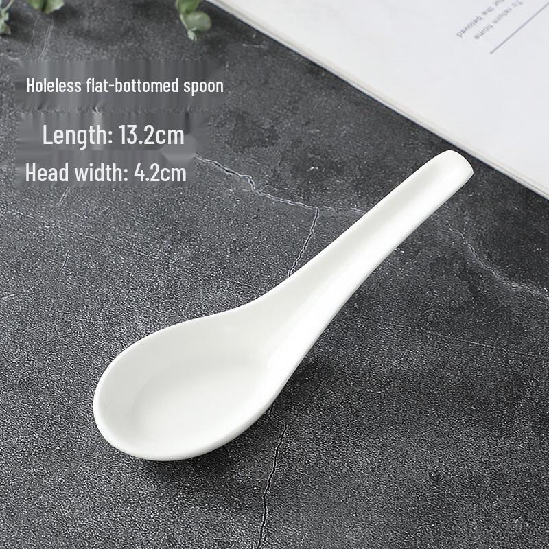 Ruhan Pure White Non-Porous Ceramic Soup Spoon