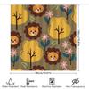 Animal Cartoon Shower Curtain Set Decorative Bath Tubs Waterproof Printing Polyester Fabric Kids Bathroom Accessories Yellow Pin