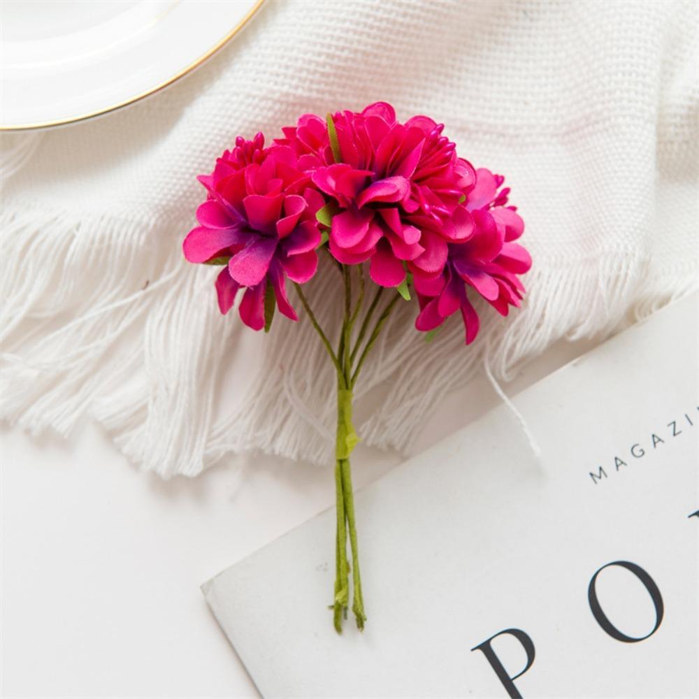 6Pcs/Set Handmade Fake Flowers 11CM Flowers Bouquet Elegant Artificial Flowers Decor  Home Decor