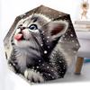 1 Stück Kätzchen Schnee Öffnen/Schließen Faltbarer Regenschirm, Alle Tragbare Regenschirme für & Männer, Stilvolles Accessoire (Weihnachtsgeschenk) 8-Rippen yy251213105