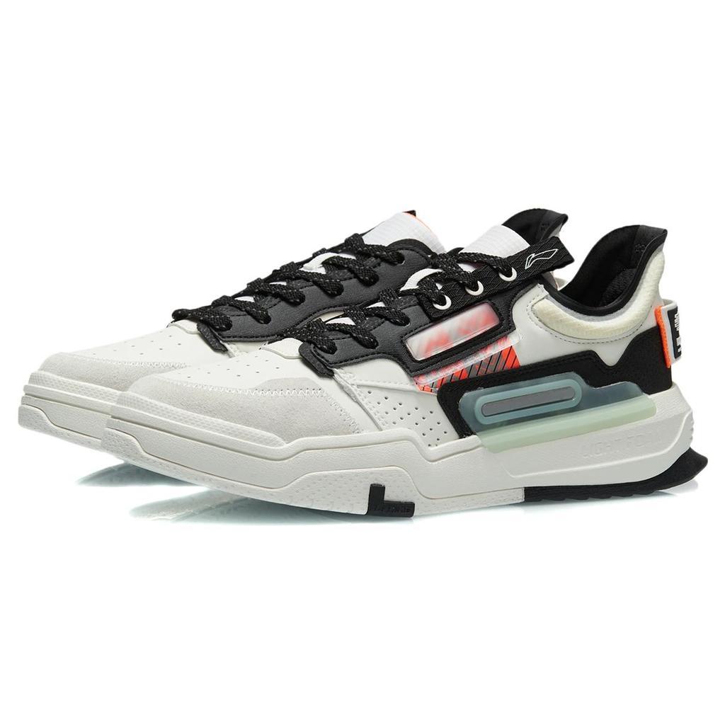 Li Ning Geek Non-Slip Wear-Resistant Low-Top Skate Shoes Men Skate Shoes White Black AGCR119-1