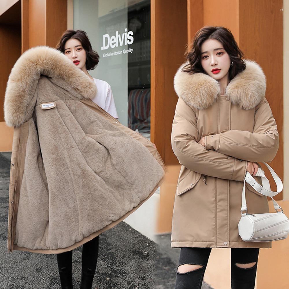 New down padded jacket women's medium and long Korean version loose large size padded jacket trendy
