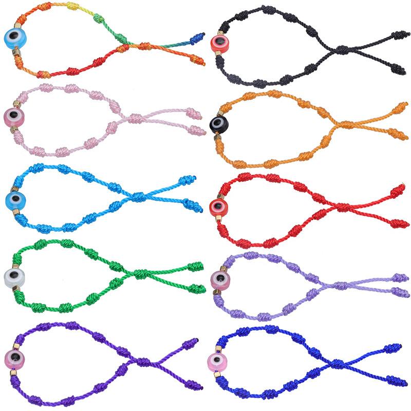 New Evil Eye Braided Bracelet Lucky Red Black Color Thread Couple Chain Handmade Prayer Bangles Pulsera Jewelry Gift for