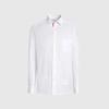 TB [Official Authentic] unisex couple classic shirt casual business white top blue white red business style