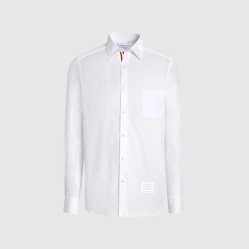TB [Official Authentic] unisex couple classic shirt casual business white top blue white red business style