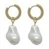 French Baroque Pearl Drop Earrings for Women - Fashionable Mosquito Coil Ear Clips