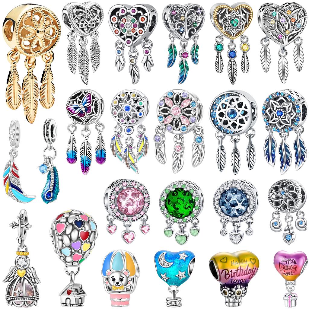 Colorful Dreamcatcher Charm Bead Components Copper Metal Popular Hot Air Balloon Sparkling Pendant Bead Component Bead Component Authentic Original