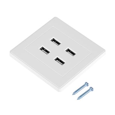4 USB Portu DC 5V Ev Ofis Elektrikli Duvara Monte Güç Soketi Şarj Cihazı Çıkışı(110~250V)