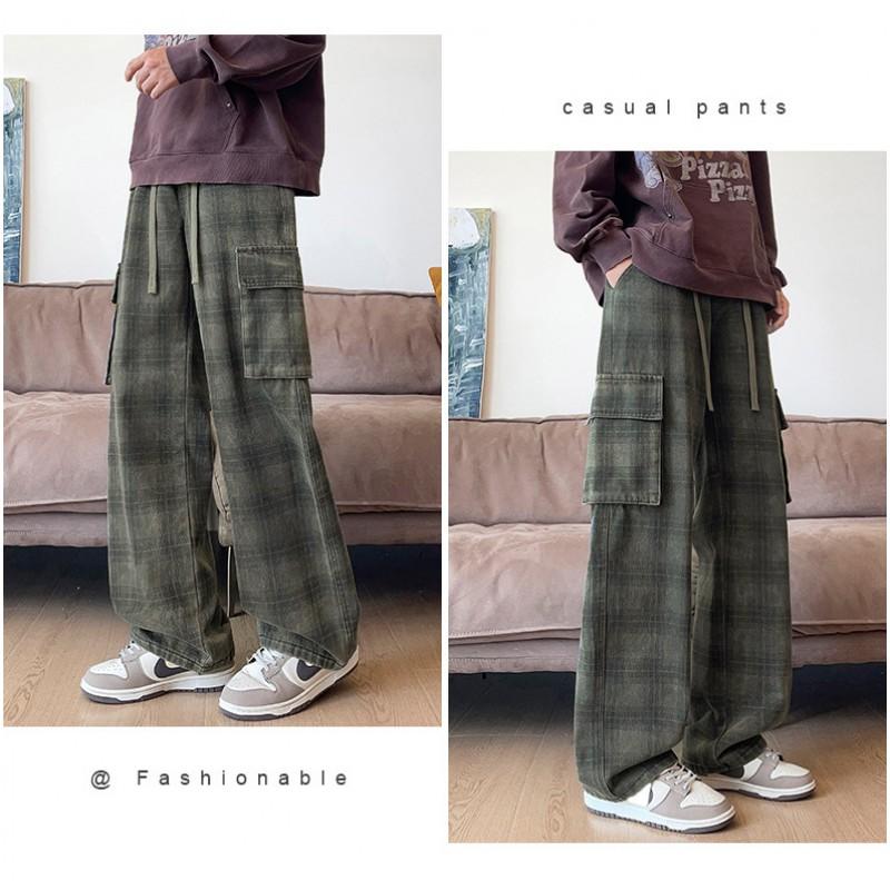 Vintage Hong Kong Style Loose Straight Jeans Men 2026 Casual Workwear Denim Pants