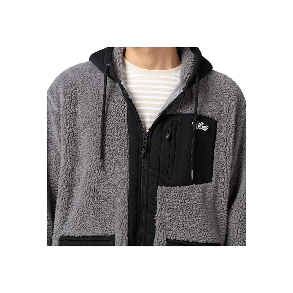 Vans Patchwork Vintage Zip-Up Hoodie Men Jackets Gray VN000FBXAF1