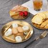 1pc Stainless Steel Plate Round Tray Vegetable Dish Plate Barbecue Restaurant Supplies Bone Dish Plate Decorative Dining Tray Fo