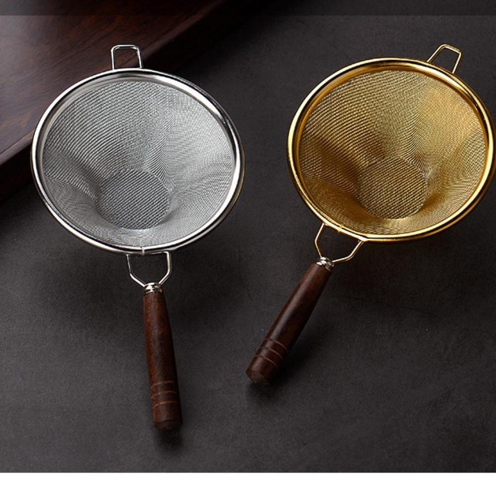 Stainless Steel Tea Strainer Wooden Handle Tea Filter New Tea Infuser