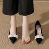 Spring and summer new gentle wind pointed high heels versatile temperament black thick high heels single shoes women