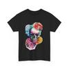 HOT SALE Skeleton Flower Neutral Heavy Cotton Tee Goth Shirt Avant-garde Fashion T-shirt Alternative Style Halloween Casual Wear