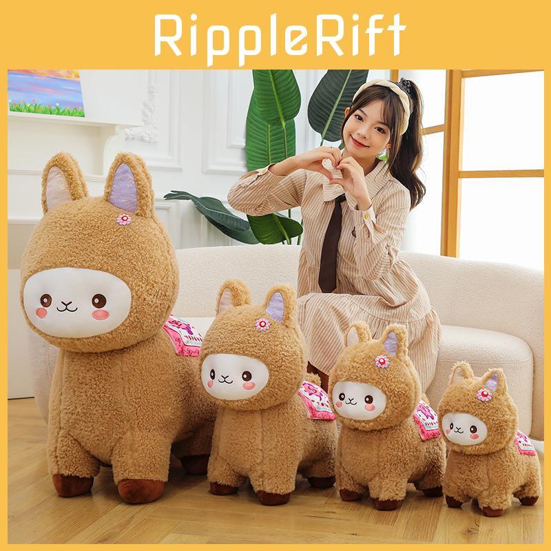 Plump Adorable Alpaca Plush Toy Companion Floral Pattern Kid Doll Birthday Gift