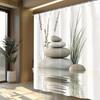 Zen Stone Shower Curtain Water Reflection Nature Art Minimalist Design Bathroom Decor Waterproof Printed Bath Curtain Home