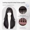 Women's Long Black Straight Wig with Bangs, Fluffy Synthetic Hair, Inspired by Tomie Manga & Internet Celebrities