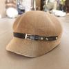 Knitted Painter Hat Thin Octagonal Hat New Female Baseball Cap  Sun Protection