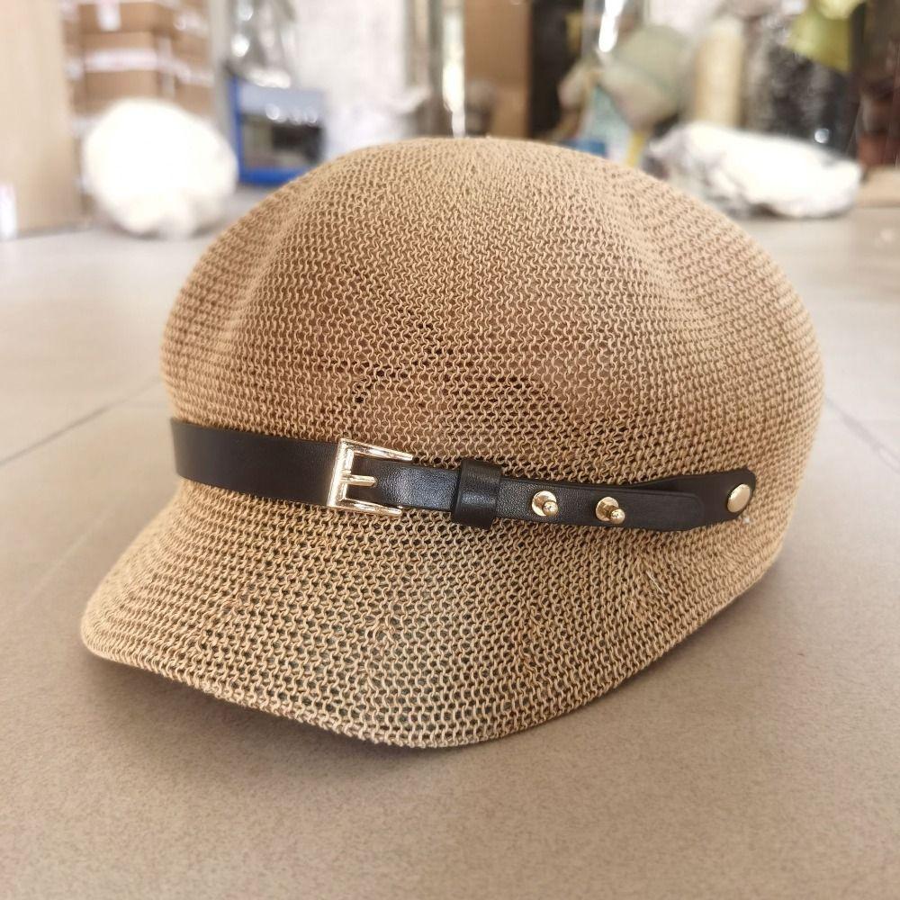 Knitted Painter Hat Thin Octagonal Hat New Female Baseball Cap  Sun Protection