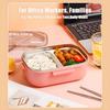 Edelstahl-Lunchbox, 2-Fächer-Bento-Box für Erwachsene, Leicht zu reinigen, Auslaufsicheres Design, Lebensmittelaufbewahrungsbehälter mit Geschirr für die Familie,