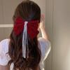 Korean Velvet Bow Hair Pins Fabric Rhinestone Pearl Hair Clips for Women Luxulry Jewelry Spring Clip Girls Hair Accessories
