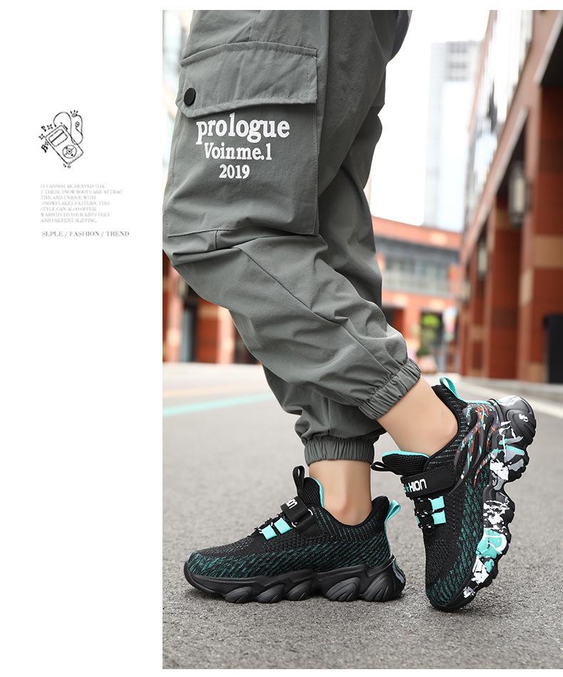 Boys' Breathable Mesh Running Shoes for Ages 7-12, Lightweight Sports Shoes for Spring and Autumn 2024.