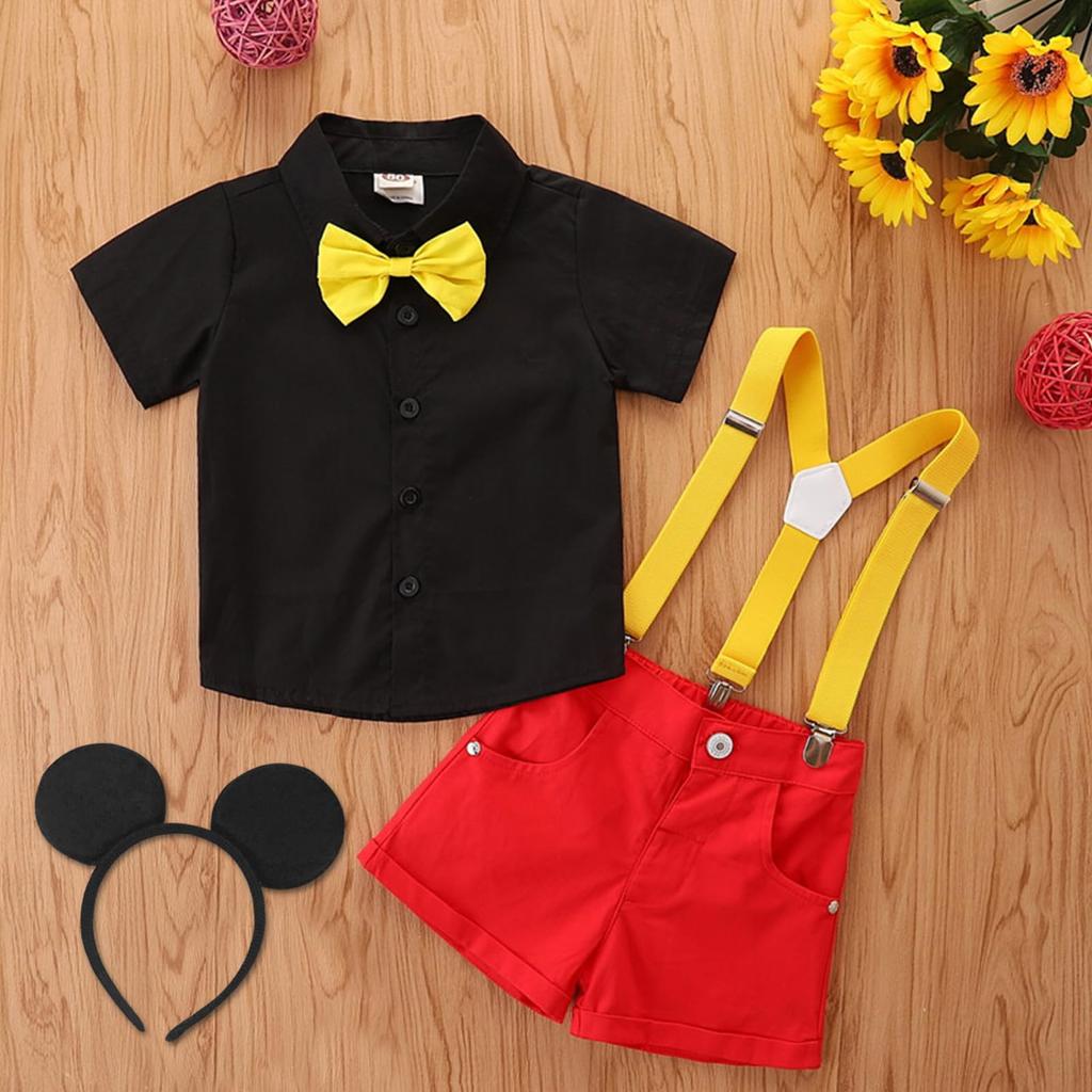 Mouse Costume for Baby Pretend Fancy Amusement Shirt Bib Pants Hair Accessory Bag Luxury Short Sleeves [Formemory] Kids, Cosplay, Clothes, Play, Kids,