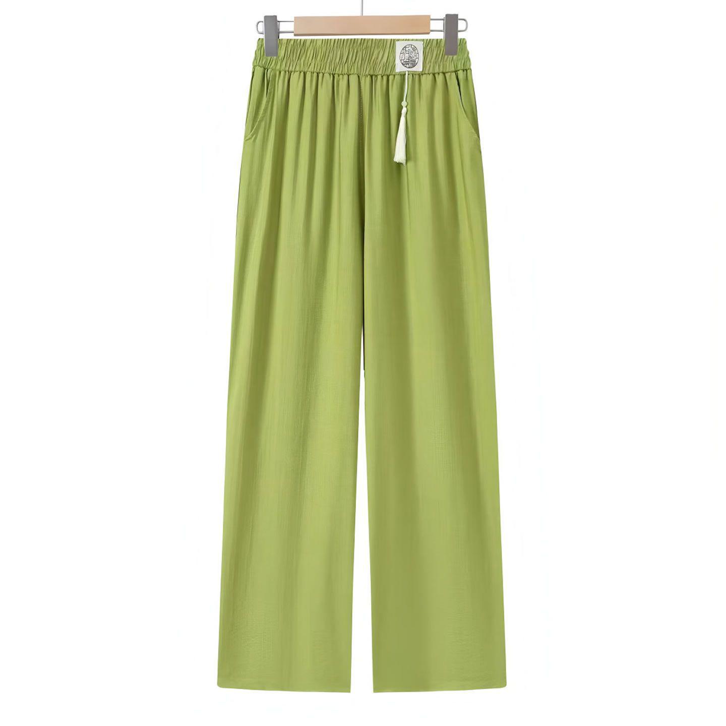 

Mid-Rise Elastic Waist Straight-Leg Casual Pants for Mature Women 3XL (119-130 jin)