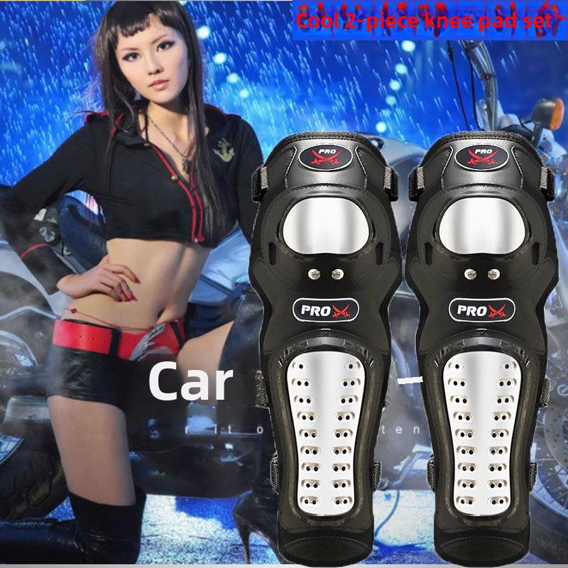 Zestaw zbroi motocyklowej: Ochraniacze na kolana i łokcie ze stali nierdzewnej, 4-częściowe, całoroczne, chroniące przed upadkiem