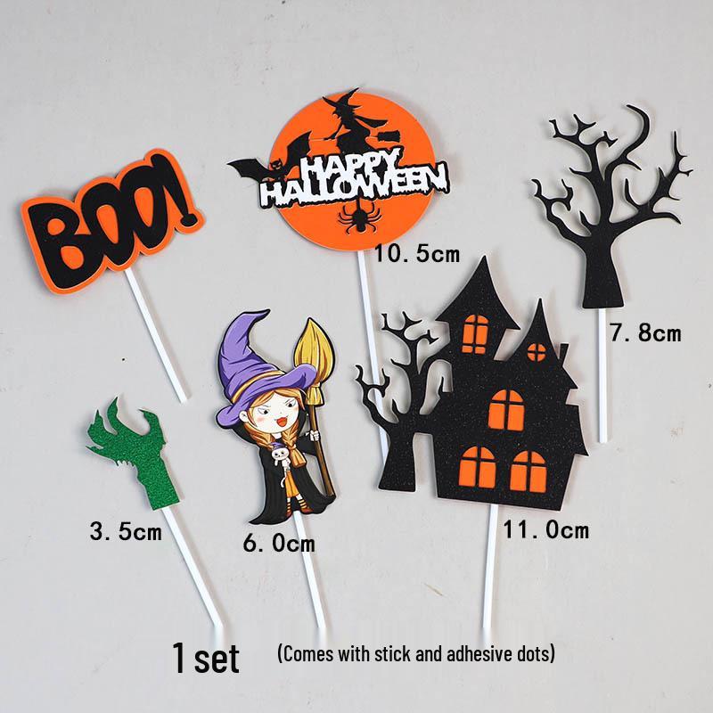 Backen Halloween Kuchen Dekoration: Fledermaus, Spinne, Hexe, Geisterhaus Topper