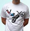 Freestyle Motocross skok biała koszulka dziecięca chłopięca sportowa koszulka motocyklowa top motocyklista