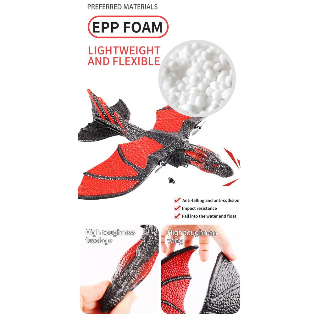 Remote Control Plane, 2.4Ghz Remote Control Airplane with Gyro Stabilizer & 2 Batteries, EPP Foam