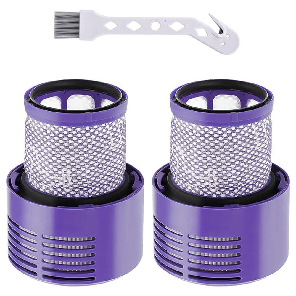 

For Dyson Cyclone V10 Animal/V10 Absolute/V10 Total Clean/V10 Fluffy (SV12) 2Pcs Vacuum Cleaner Replacement Post Filters with Brush A