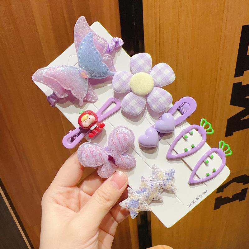 Pink 50-Piece Cute Hair Clip Set: Sweet Girly Japanese Cartoon Bangs Accessories