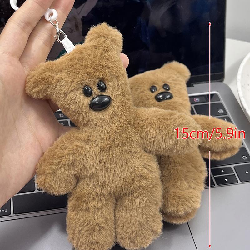 Bear Plush Doll Toy Cartoon Keychain Pendant Soft Stuffed Doll Backpack Car Bag Key Ring Decor Kid Gift 2023 Trend