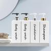 Shampoo and Conditioner Dispenser (Set of 3, 21oz) Modern Refillable Shampoo Pump Bottles for Shower Soap - Empty Body Wash Dispenser Set for