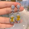 Color Simulation Jewelry Earrings Fashionable Exaggerated Yellow Pink Women's Live Streaming Sales