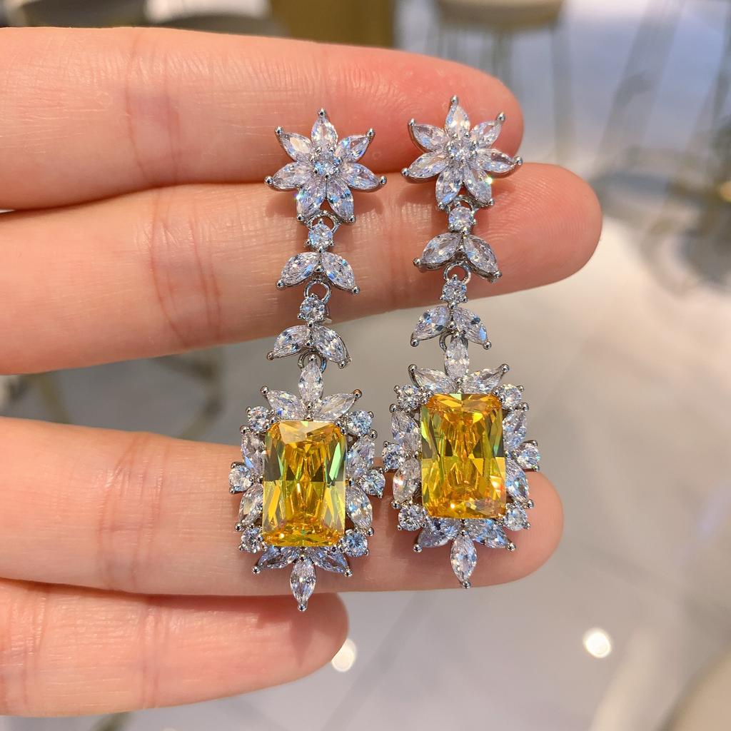 Color Simulation Jewelry Earrings Fashionable Exaggerated Yellow Pink Women's Live Streaming Sales