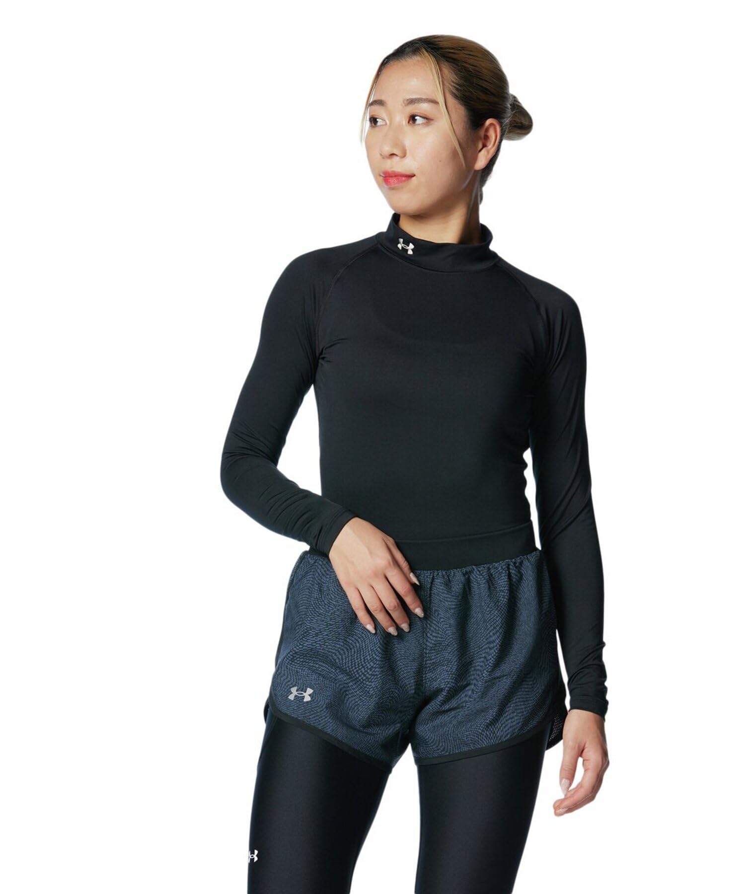 

UA HG Compression LS Mock Womens Ladies 001 Japan SM to Japanese size [Under Armor] (equivalent S) чорний