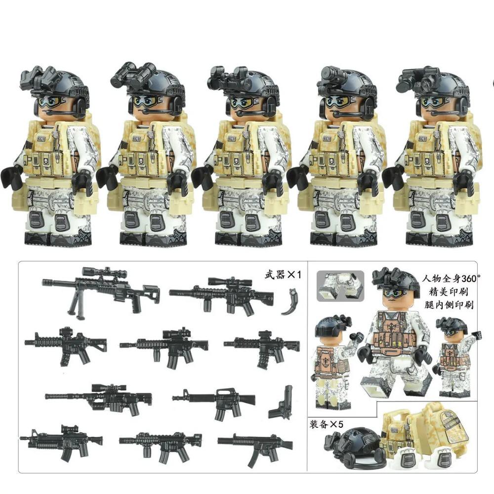 High military US special forces soldiers green beret army weapons miniature building block puzzle birthday gift world war ii