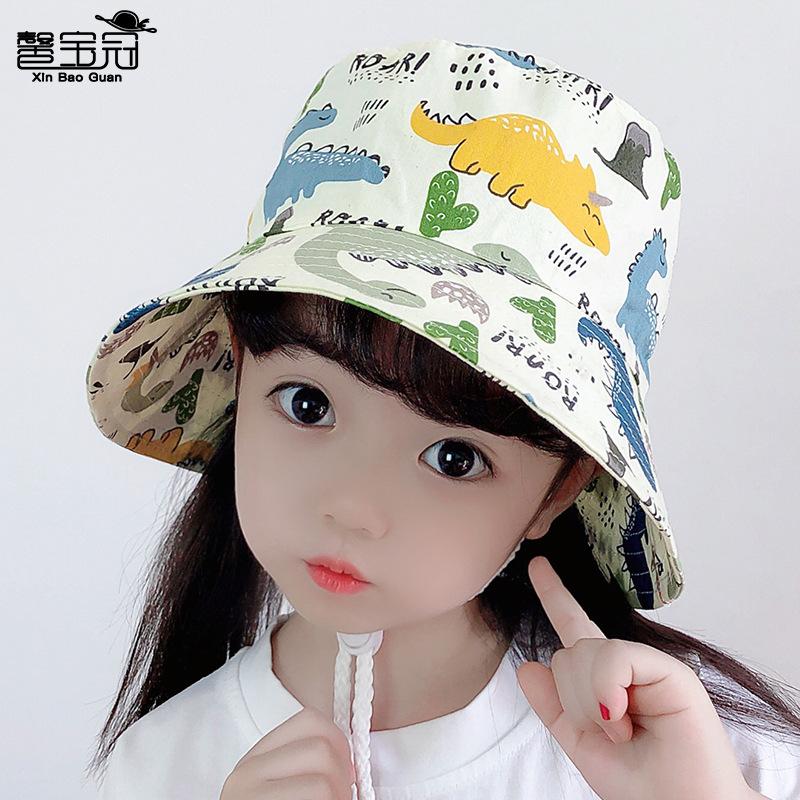 1014 cotton thin baby hat spring summer hat animal pattern hat children sun protection bucket hat men and women basin hat new