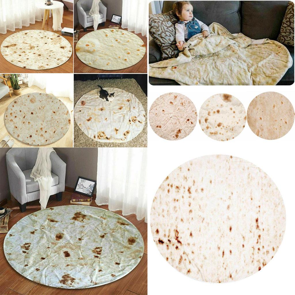 Super Soft Microfiber Round Tortilla Blanket Perfect For Cozy Nights And Picnics