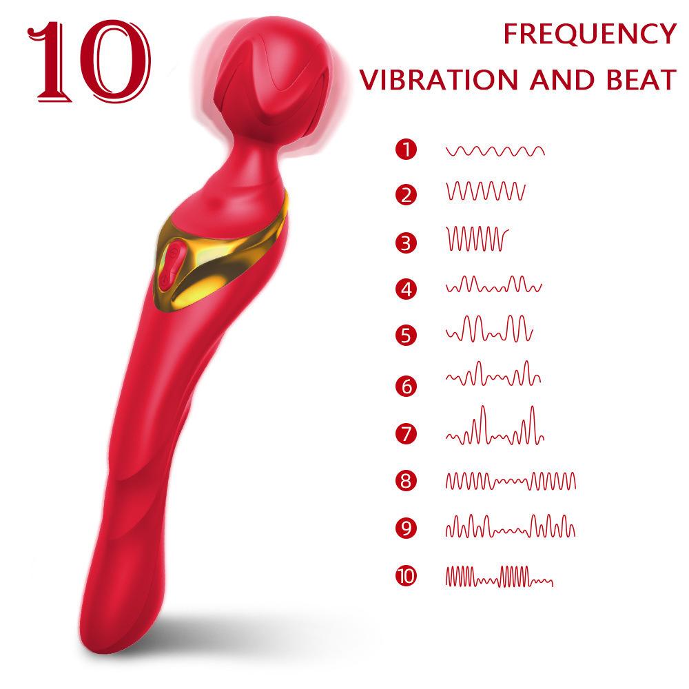 Vibrator Female AV Stick Clitoris Nipple Stimulator Masturbation Massager 10-Frequency Vibration Slapping Adult Products
